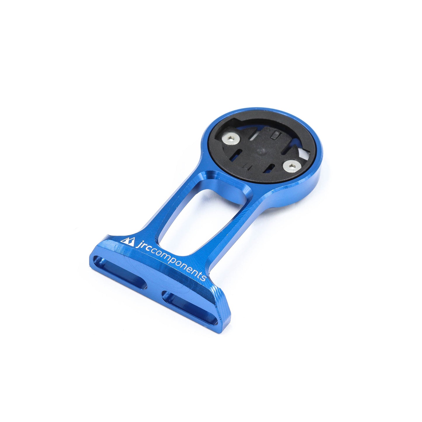 Blue, lightweight aluminium stem out front GPS computer mount for bicycle, compatible with Wahoo