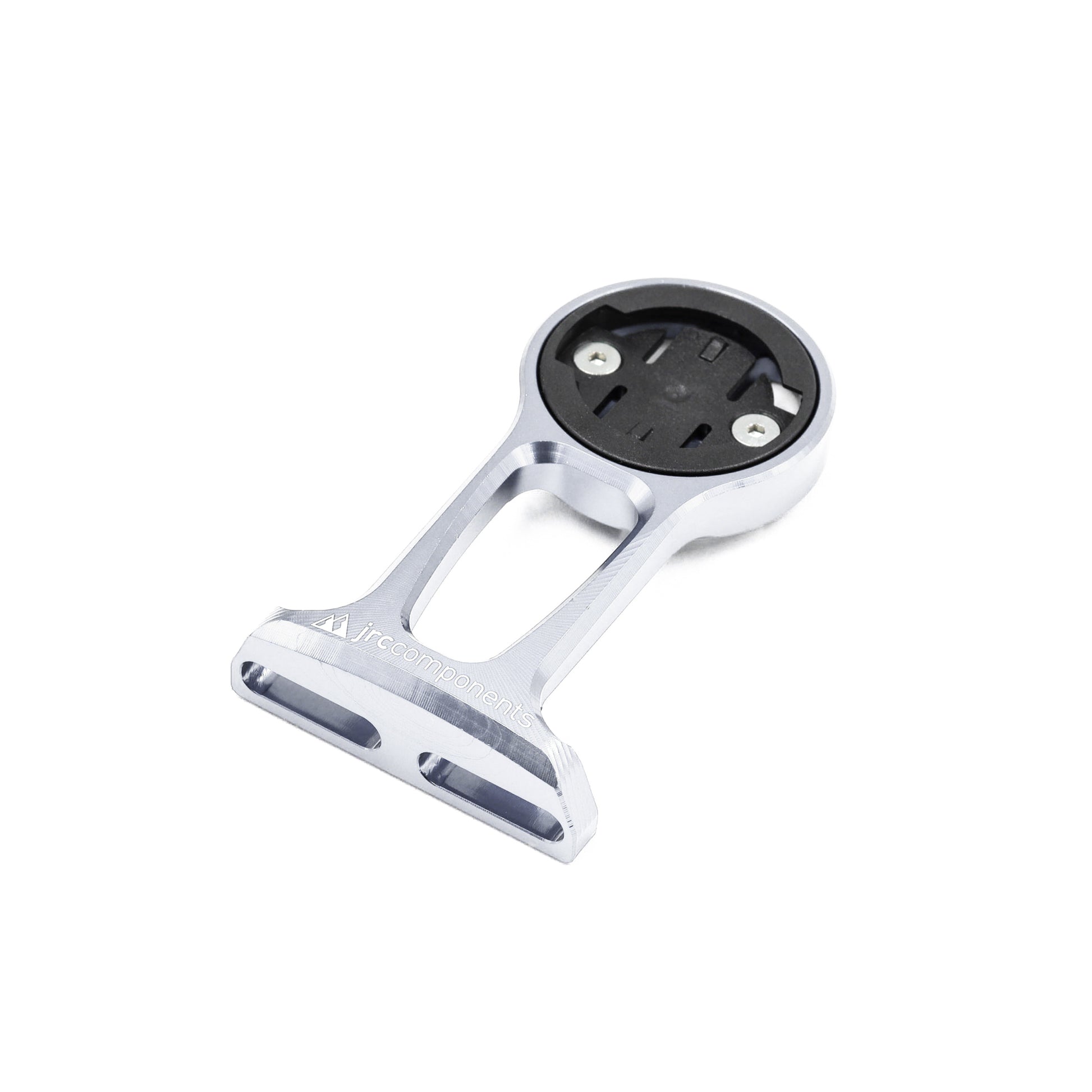 Silver, lightweight aluminium stem out front GPS computer mount for bicycle, compatible with Wahoo