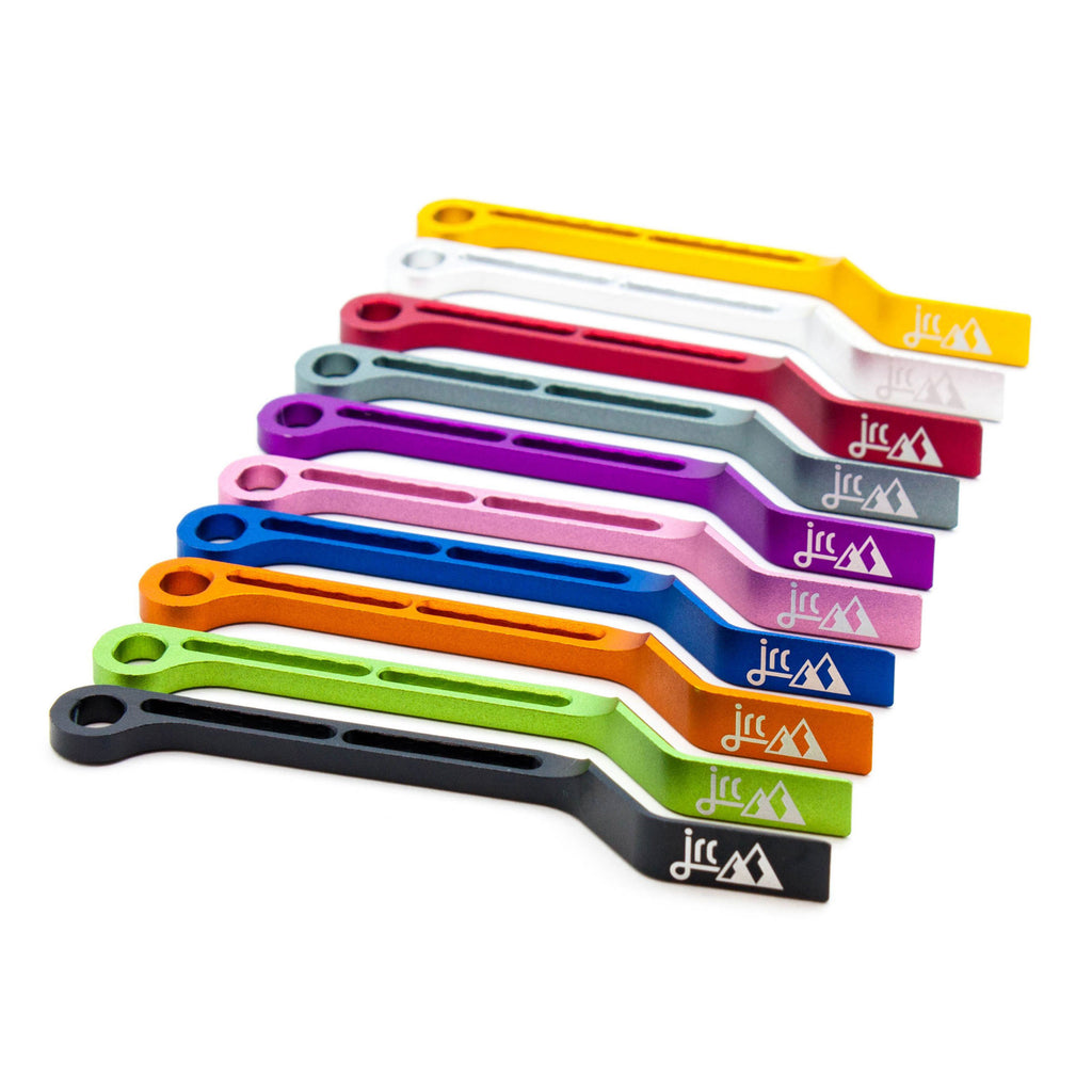 Lightweight aluminium bicycle chain catchers in various colours