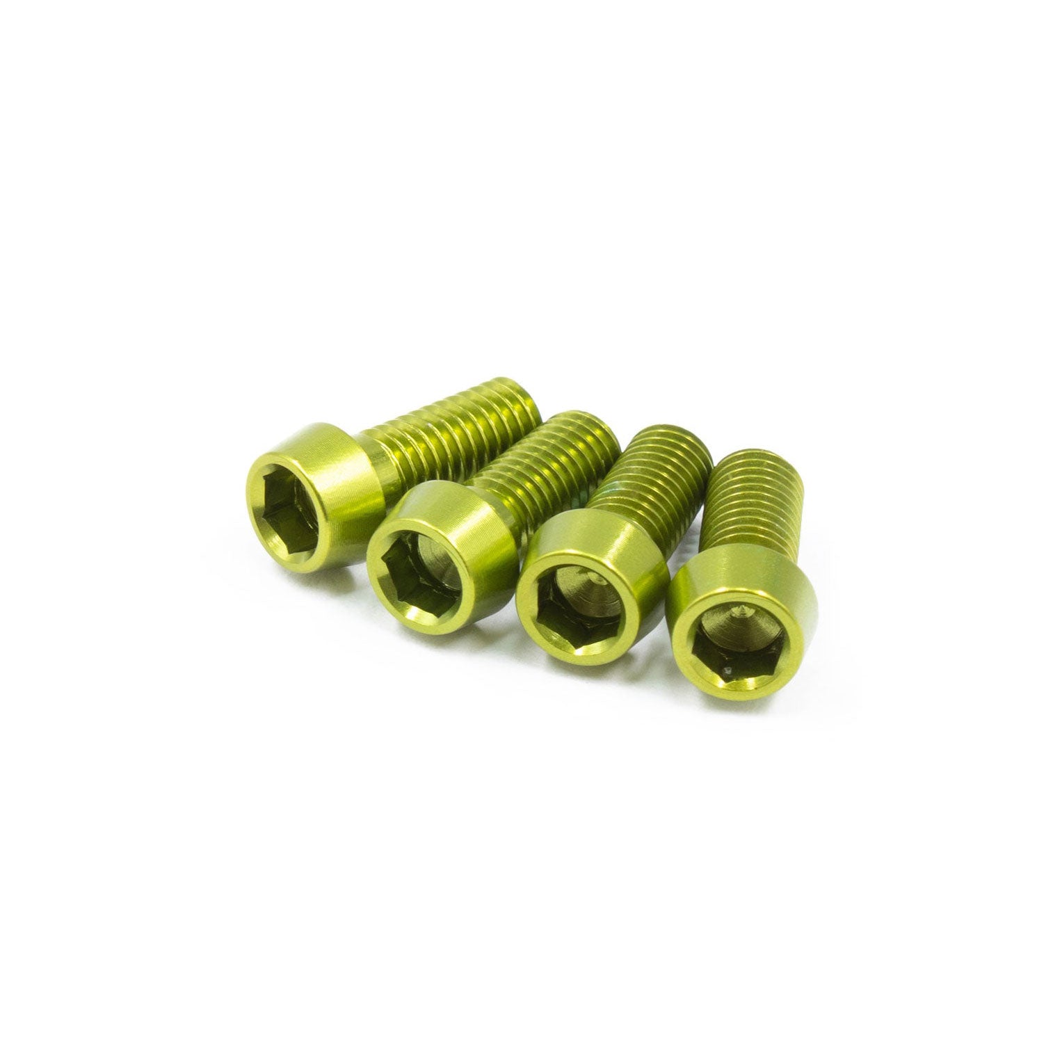 Acid green, ultra lightweight set of bolts for bicycle bottle cages