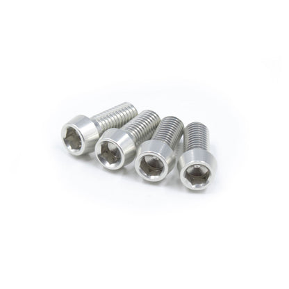 Silver, ultra lightweight set of bolts for bicycle bottle cages