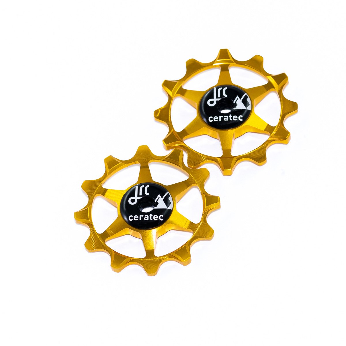 Gold, lightweight aluminium pulley wheel set for bicycles, 12 tooth, narrow/wide, for Sram 1x Mono Systems