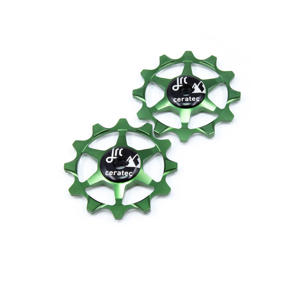 Emerald green, lightweight aluminium pulley wheel set for bicycles, 12 tooth, narrow/wide, for Sram 1x Mono Systems