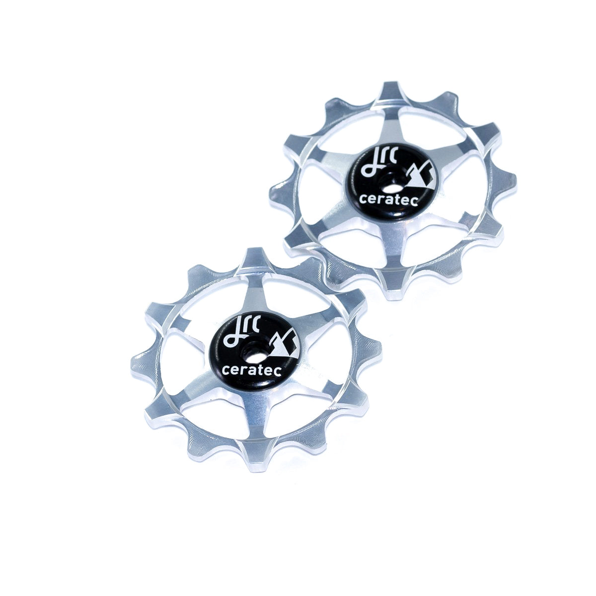 Silver, lightweight aluminium pulley wheel set for bicycles, 12 tooth, narrow/wide, for Sram 1x Mono Systems