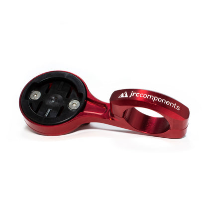 Red, lightweight, aluminium Garmin GPS computer mount for Time Trial and Triathlons, TT, with compact flick-switch design