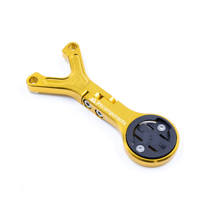 JRC Components, Lightweight Underbar Out Front Mount GPS Computer Mount for Cannondale Hollowgram Knot and Save Handlebar and Stem System for Wahoo in Gold