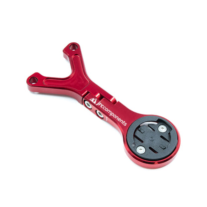 JRC Components, Lightweight Underbar Out Front Mount GPS Computer Mount for Cannondale Hollowgram Knot and Save Handlebar and Stem System for Wahoo in Red