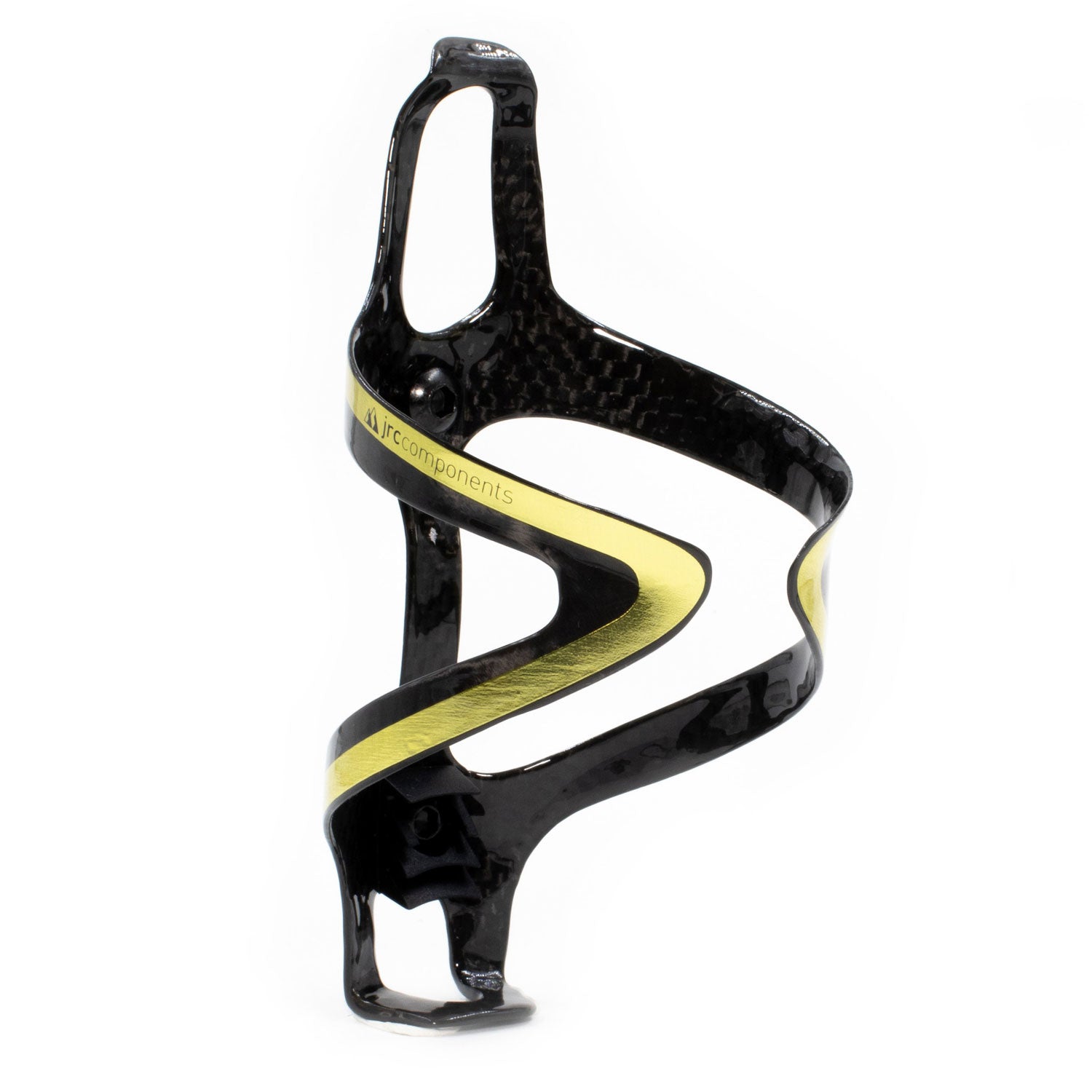 Gold, super lightweight carbon fibre bottle cages with a sleek gloss finish