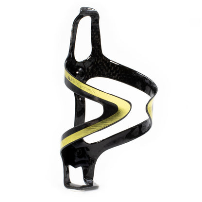 Gold, super lightweight carbon fibre bottle cages with a sleek gloss finish